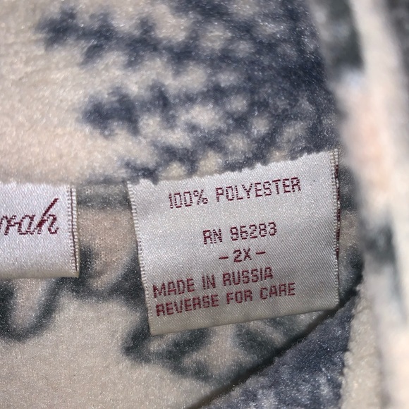 Nick&Sarah Women’s Snowflake Full Zip Fleece Jacket Size 2X - Picture 2 of 5